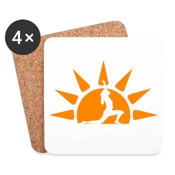 Sunshine Yoga – Strahlendes Design für Yogis - Untersetzer (4er-Set) - Weiß - Vorne
