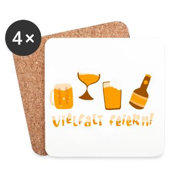 Amateurs de bière Dicton de bière Buveurs de bière Alcool - Dessous de verre (lot de 4) - blanc - Devant