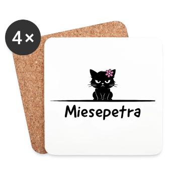 Jeu de mots : Petra Miesepeter - Dessous de verre (lot de 4) - blanc - Devant