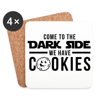 Komm zur dunklen Seite Wir haben Cookies - Untersetzer (4er-Set) - Weiß - Vorne