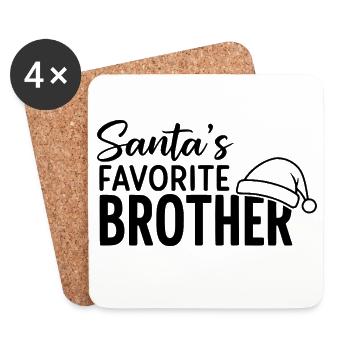 Le frère préféré du Père Noël - Dessous de verre (lot de 4) - blanc - Devant