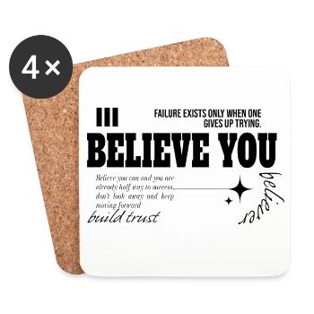 Believe You - Coasters (set of 4) - white - Front