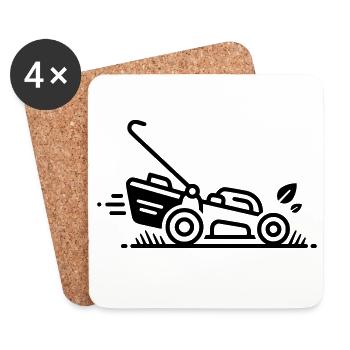 Lawn Mowing | Gardening & Dad's Hobby - Coasters (set of 4) - white - Front