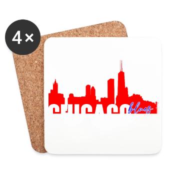 Chicago Blues - Untersetzer (4er-Set) - Weiß - Vorne