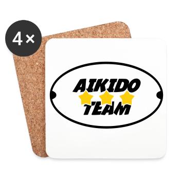 Aïkido Team - Dessous de verre (lot de 4) - blanc - Devant