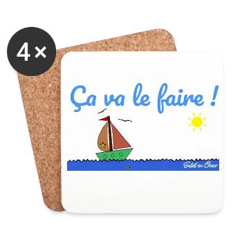 Ca va le faire - Dessous de verre (lot de 4) - blanc - Devant