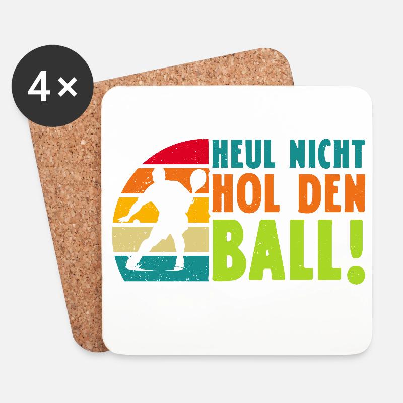 Padelspiel HEUL NICHT HOL DEN BALL Lustiges - Untersetzer (4er-Set) - Weiß