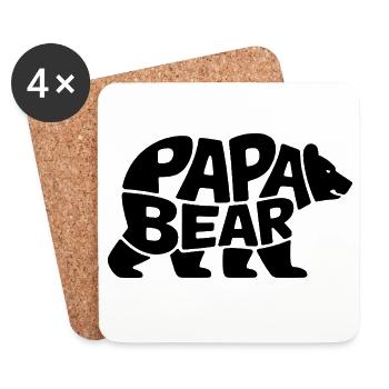 Papa Ours - Dessous de verre (lot de 4) - blanc - Devant