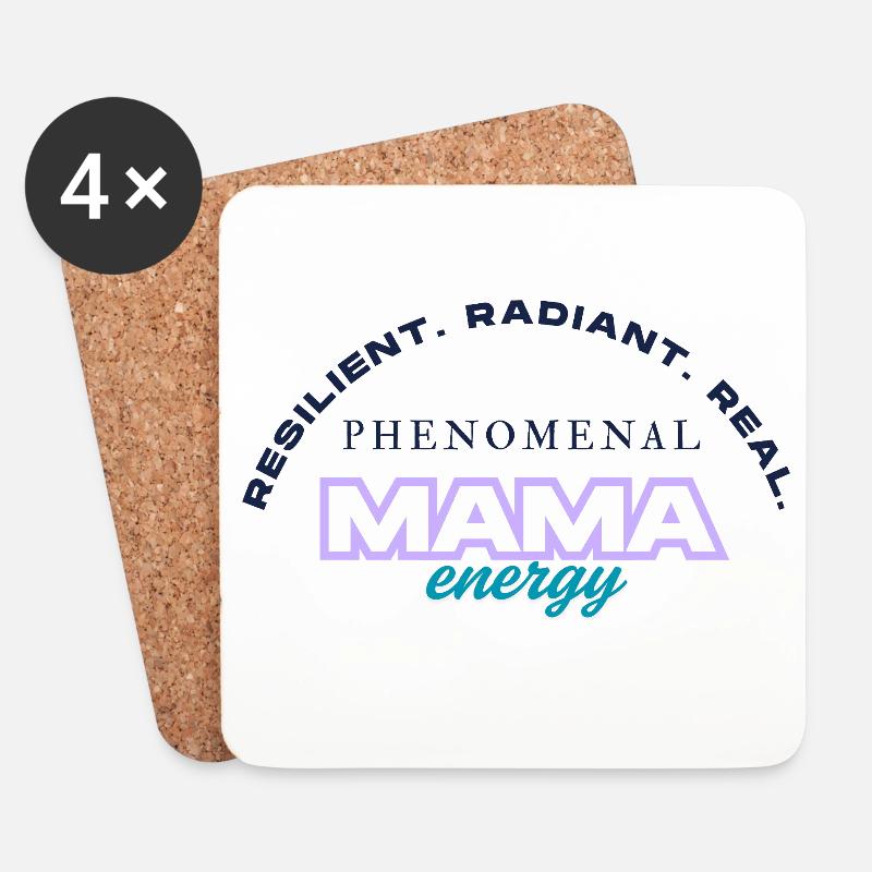 Phänomenale Mama-Energie - Untersetzer (4er-Set) - Weiß