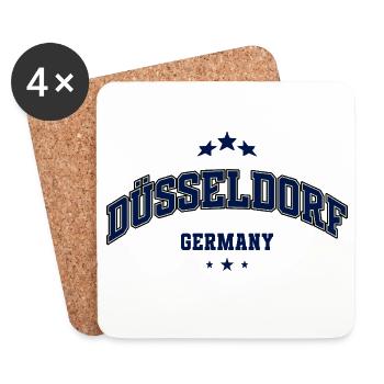 Düsseldorf Germany Vintage Look College - Untersetzer (4er-Set) - Weiß - Vorne