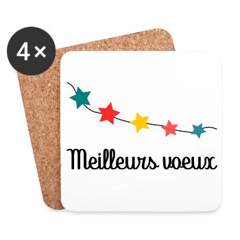 BONNE ANNEE. SAINT SYLVESTRE. MEILLEURS VOEUX - Dessous de verre (lot de 4) - blanc - Devant