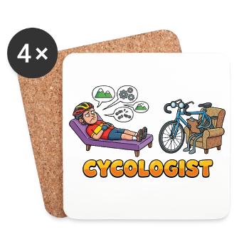 Cycologist Bike Lover Gift Funny - Coasters (set of 4) - white - Front