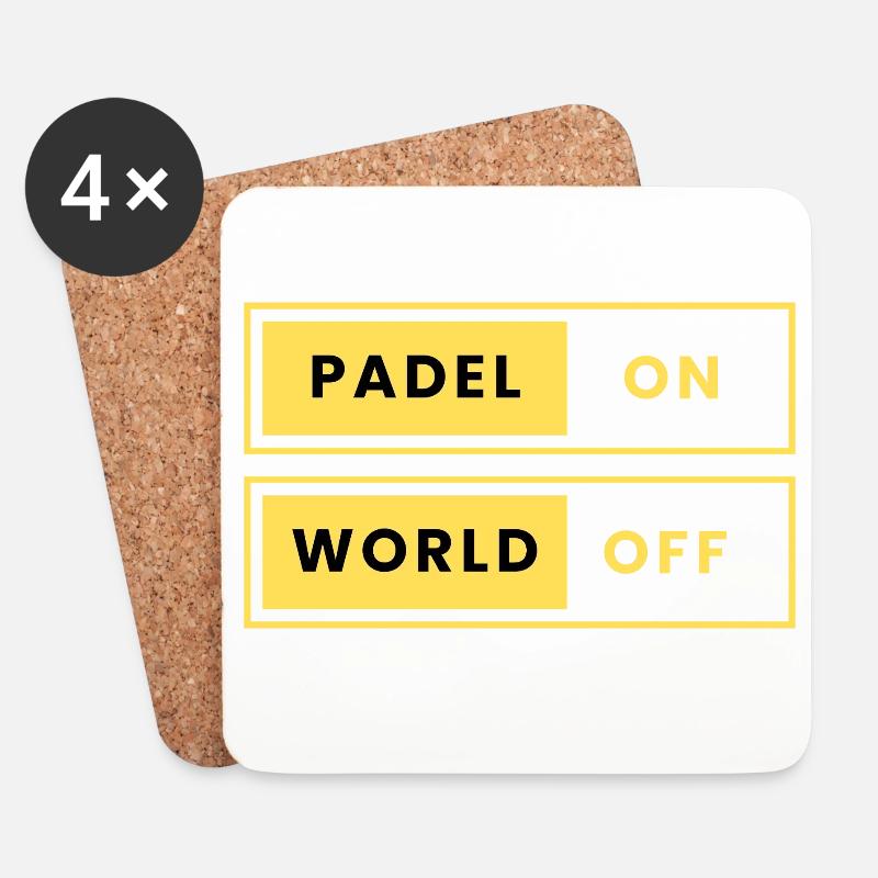 Padel World Off - Kontrast Design - Untersetzer (4er-Set) - Weiß