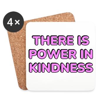 Power in Kindness Neon-Typografie - Untersetzer (4er-Set) - Weiß - Vorne