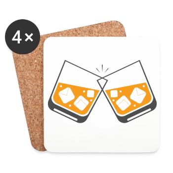 Tinkling Glasses of Friendship - Coasters (set of 4) - white - Front