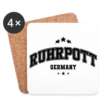 Lettrage Ruhrpott style urbain vintage design - Dessous de verre (lot de 4) - blanc - Devant