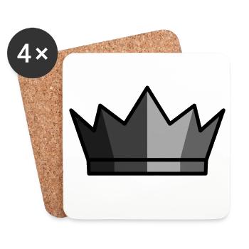 Black Crown King Gaming Logo - Coasters (set of 4) - white - Front