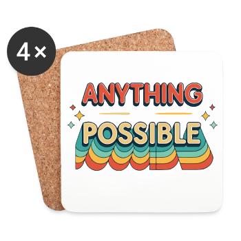 Anything Possible Retro Waves - Dessous de verre (lot de 4) - blanc - Devant