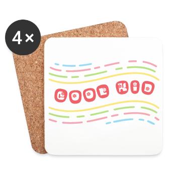 Cool Kid avec des Fleurs - Dessous de verre (lot de 4) - blanc - Devant