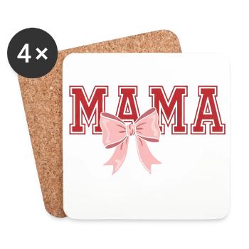 Mama Bow – Classic Mama Typo Design - Coasters (set of 4) - white - Front