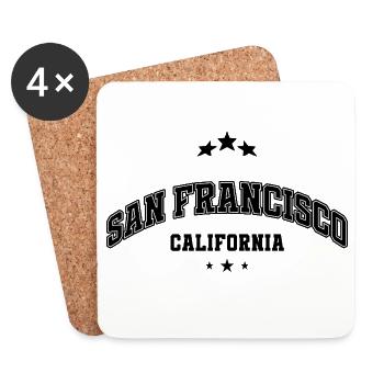 San Francisco Arc Lettering - Coasters (set of 4) - white - Front