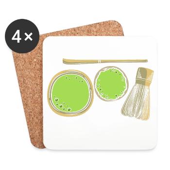 Matcha Tee - Untersetzer (4er-Set) - Weiß - Vorne
