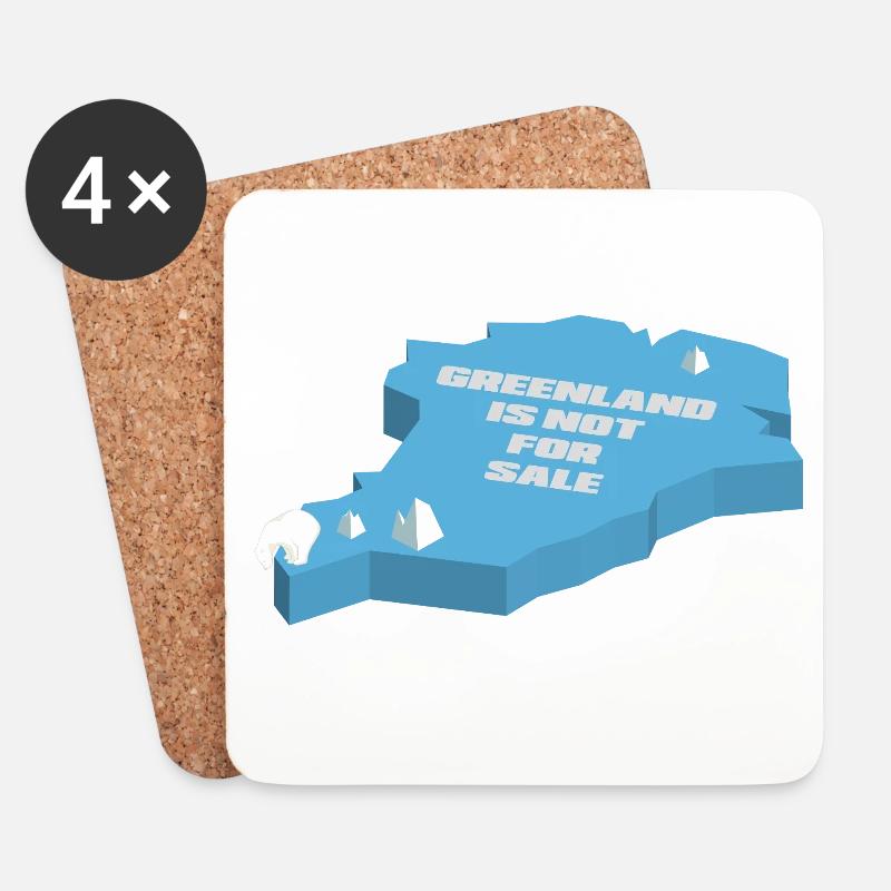 Grönland steht nicht zum Verkauf (3D-Edition) - Untersetzer (4er-Set) - Weiß