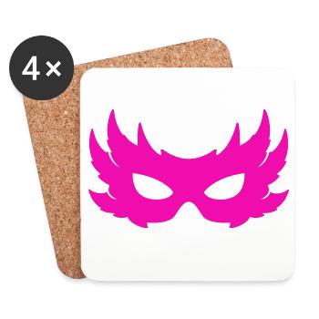Venezianische Maske - Untersetzer (4er-Set) - Weiß - Vorne