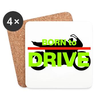 BORN TO DRIVE! MOTORRAD FAHRER - Untersetzer (4er-Set) - Weiß - Vorne