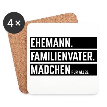 Husband Family Man Girl For Everything, Beam B - Coasters (set of 4) - white - Front