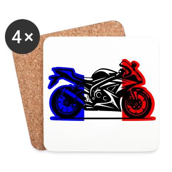 moto france 2026 - Dessous de verre (lot de 4) - blanc - Devant