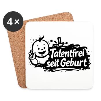 Talentfrei seit Geburt - Untersetzer (4er-Set) - Weiß - Vorne