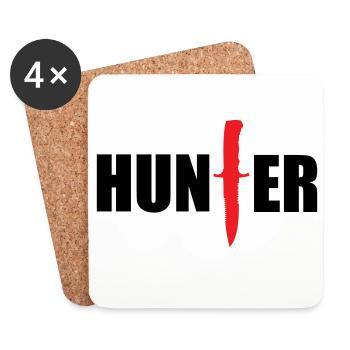 Wildjäger – Jagd - Untersetzer (4er-Set) - Weiß - Vorne