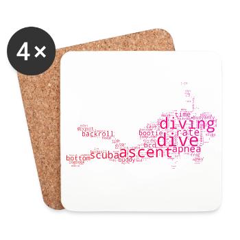 Einfach Diving zeitloses Design - Untersetzer (4er-Set) - Weiß - Vorne