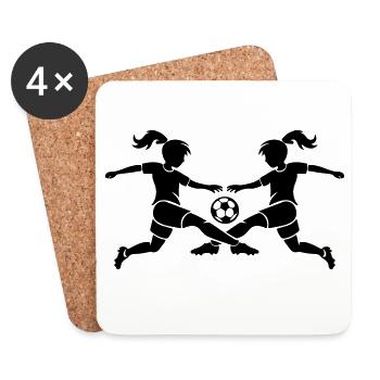 Soccer Girls Team Logo - Coasters (set of 4) - white - Front
