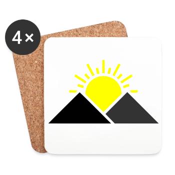 Sun Mountains Landscape - Coasters (set of 4) - white - Front
