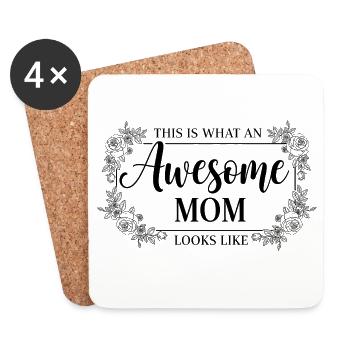 So Sieht Eine Tolle Mutter Aus Mama Geschenk - Untersetzer (4er-Set) - Weiß - Vorne