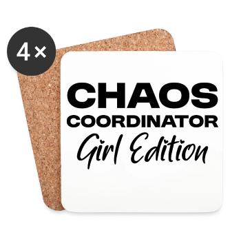 Chaos-Koordinator - Girl Edition - Girl Mom - Untersetzer (4er-Set) - Weiß - Vorne