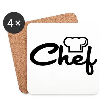 Chef de cuisine - Dessous de verre (lot de 4) - blanc - Devant