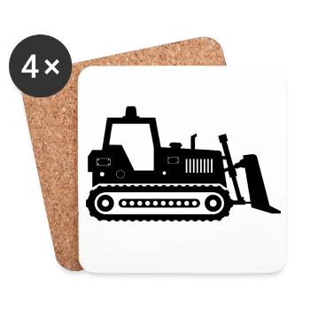 Bulldozer - Coasters (set of 4) - white - Front