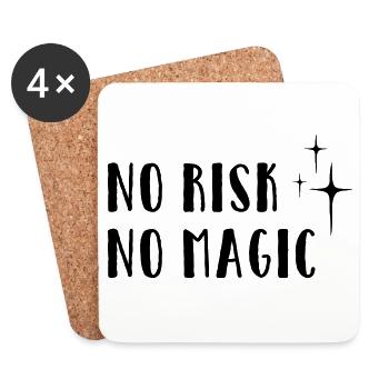 Aucun risque – Pas de magie - Dessous de verre (lot de 4) - blanc - Devant