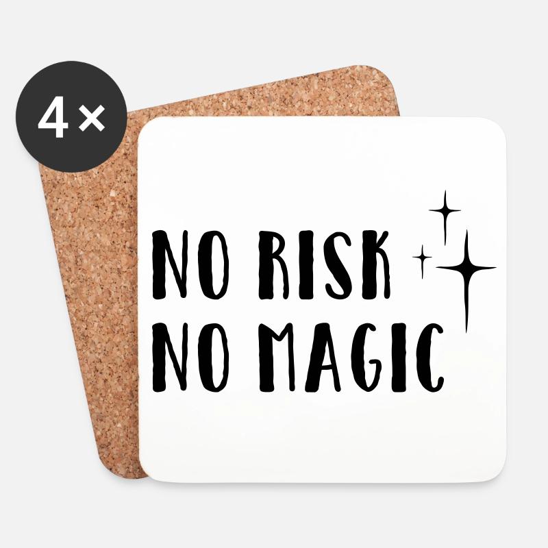 No Risk – No Magic - Untersetzer (4er-Set) - Weiß