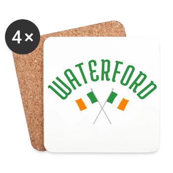 Emblème des drapeaux irlandais de Waterford - Dessous de verre (lot de 4) - blanc - Devant