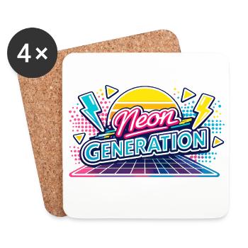 Neon Generation Retro Vibe - Coasters (set of 4) - white - Front