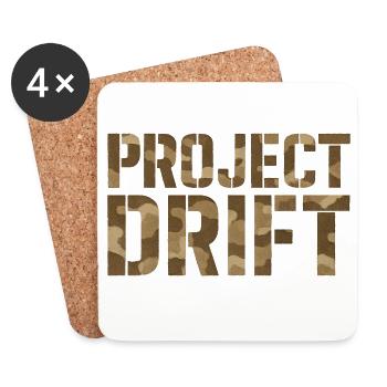 Project Drift Camouflage Tuning Statement - Coasters (set of 4) - white - Front
