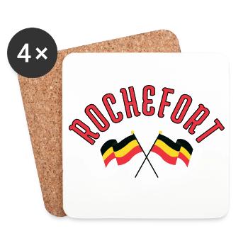Rochefort Belgien-Flaggen - Untersetzer (4er-Set) - Weiß - Vorne
