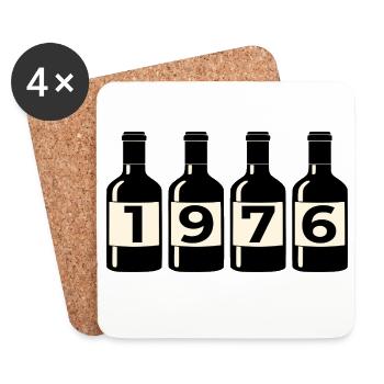 Geburtstagsgeschenke 1976 Wein - Untersetzer (4er-Set) - Weiß - Vorne