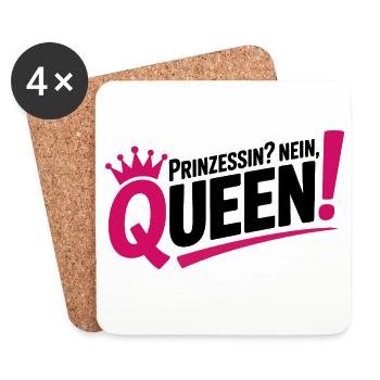 Reine au lieu de princesse - Dessous de verre (lot de 4) - blanc - Devant