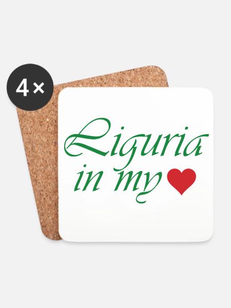 Liguria in my heart - Coasters (set of 4) - white