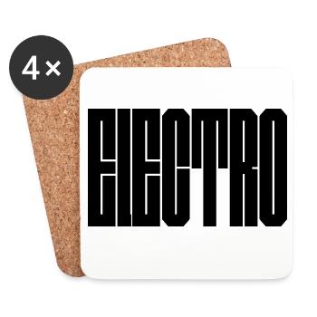 Electro music typography design - Coasters (set of 4) - white - Front